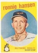1959 Topps Baseball Cards      444     Ron Hansen RC